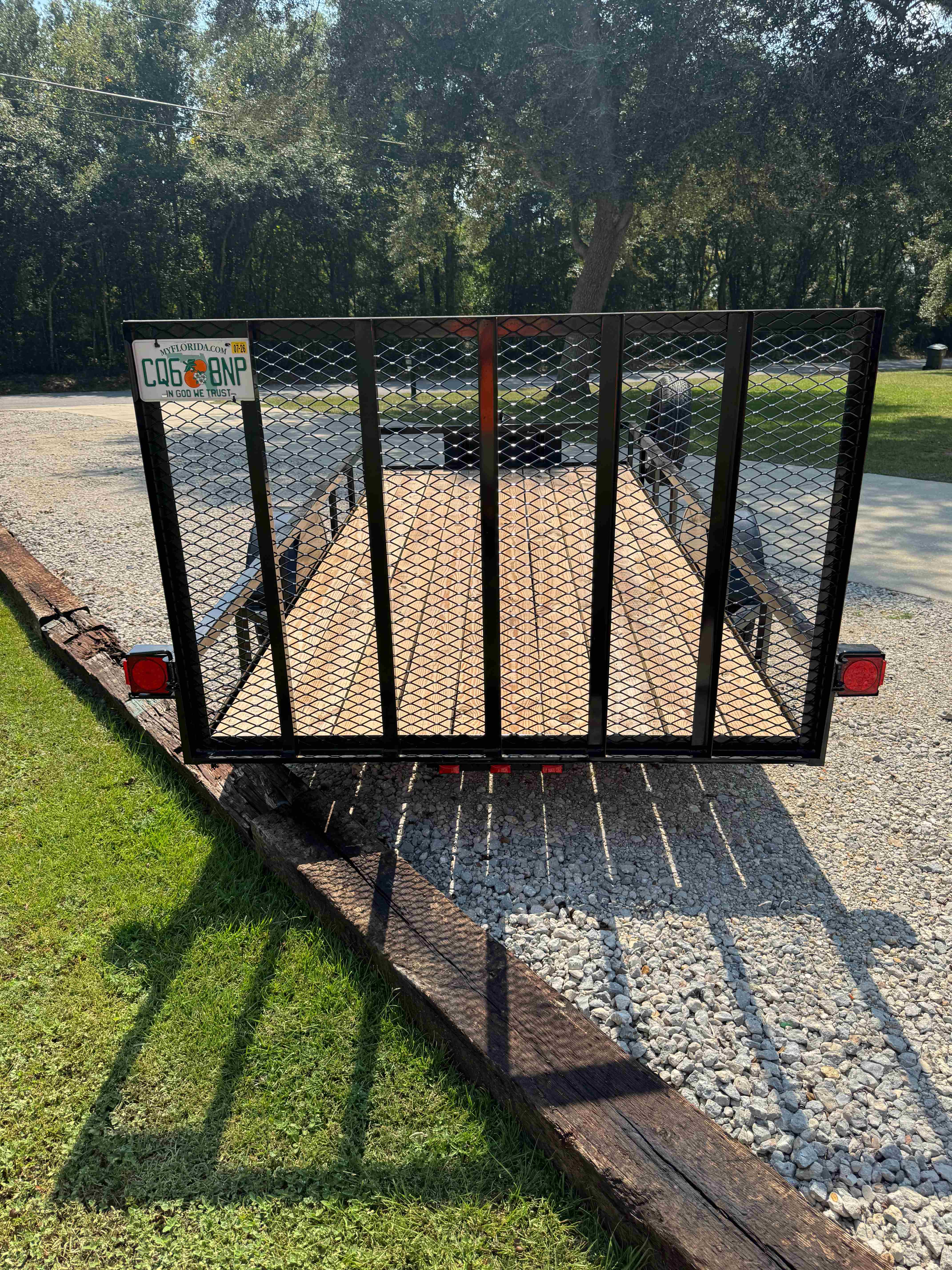 6x14 Utility Trailer - Rear View with Gate Open showing easy loading access